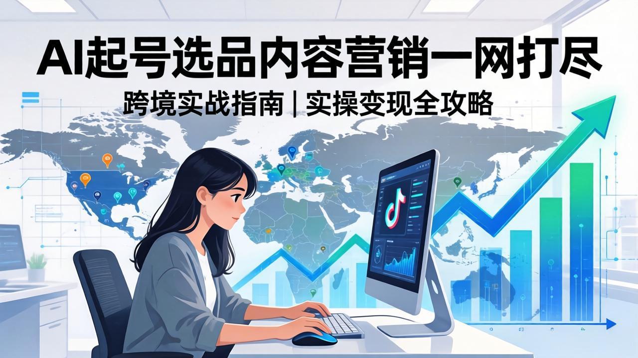 2026 TikTok 跨境AI实操:从零基础到变现全流程,AI起号选品内容营销一网打尽-爱看青简